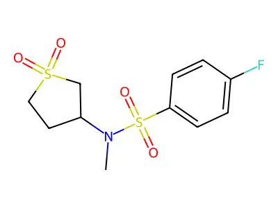 3-{[(4-Fluorophenyl)sulfonyl]methylamino}thiolane-1,1-dione structure