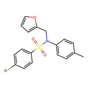 4-bromo-N-(furan-2-ylmethyl)-N-(p-tolyl)benzenesulfonamide structure