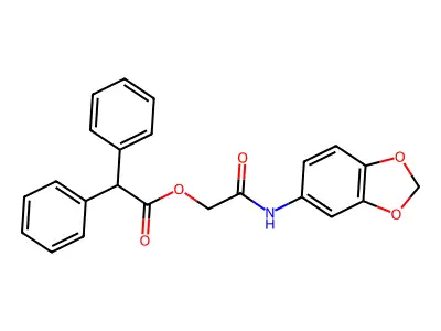 2-(Benzo[d][1,3]dioxol-5-ylamino)-2-oxoethyl 2,2-diphenylacetate structure