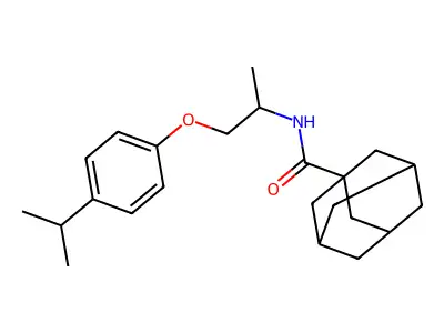 N-{1-[4-(propan-2-yl)phenoxy]propan-2-yl}adamantane-1-carboxamide structure