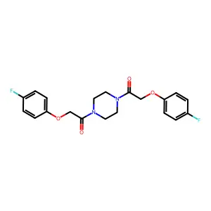 2-(4-Fluorophenoxy)-1-{4-[2-(4-fluorophenoxy)acetyl]piperazin-1-yl}ethan-1-one structure