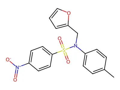 N-(furan-2-ylmethyl)-N-(4-methylphenyl)-4-nitrobenzenesulfonamide structure