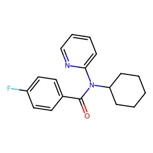 N-cyclohexyl-4-fluoro-N-2-pyridinylbenzamide structure