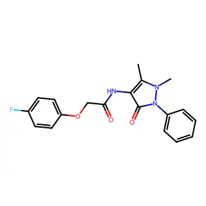 N-(1,5-dimethyl-3-oxo-2-phenylpyrazol-4-yl)-2-(4-fluorophenoxy)acetamide structure