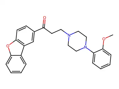 1-(3-Dibenzofuryl)-3-(4-(2-methoxyphenyl)piperazino)-1-propanone structure