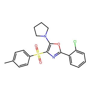 2-(2-Chlorophenyl)-4-(4-methylbenzenesulfonyl)-5-(pyrrolidin-1-yl)-1,3-oxazole structure