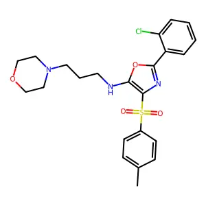 2-(2-chlorophenyl)-4-[(4-methylphenyl)sulfonyl]-N-[3-(morpholin-4-yl)propyl]-1,3-oxazol-5-amine structure