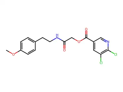 [2-[2-(4-methoxyphenyl)ethylamino]-2-oxoethyl] 5,6-dichloropyridine-3-carboxylate structure