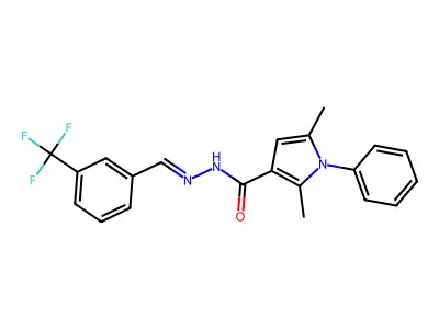 2,5-Dimethyl-1-phenyl-1H-pyrrole-3-carboxylic acid 2-[[3-(trifluoromethyl)phenyl]methylene]hydrazide structure