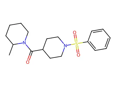 (2-Methylpiperidin-1-yl)(1-(phenylsulfonyl)piperidin-4-yl)methanone structure