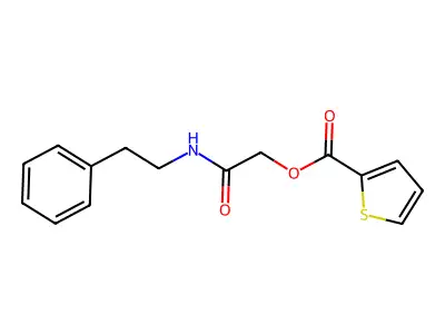 [(2-Phenylethyl)carbamoyl]methyl thiophene-2-carboxylate structure