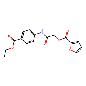 {[4-(Ethoxycarbonyl)phenyl]carbamoyl}methyl furan-2-carboxylate structure