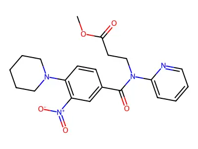 Methyl 3-[(3-nitro-4-piperidin-1-ylbenzoyl)-pyridin-2-ylamino]propanoate structure
