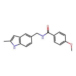 4-methoxy-N-[(2-methyl-1H-indol-5-yl)methyl]benzamide structure