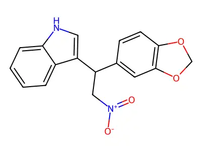 3-[1-(1,3-benzodioxol-5-yl)-2-nitroethyl]-1H-indole structure