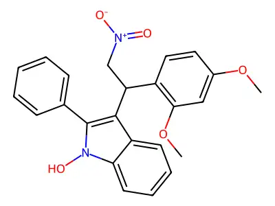 3-[1-(2,4-dimethoxyphenyl)-2-nitroethyl]-2-phenyl-1H-indol-1-ol structure