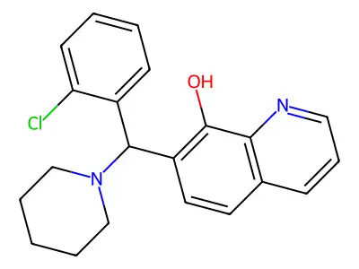 7-[(2-Chlorophenyl)-piperidin-1-ylmethyl]quinolin-8-ol structure