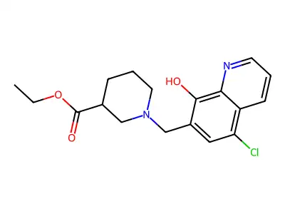 Ethyl 1-[(5-chloro-8-hydroxyquinolin-7-yl)methyl]piperidine-3-carboxylate structure