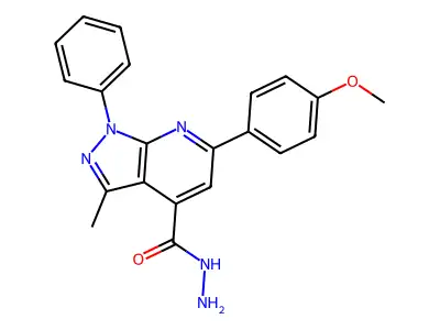 6-(4-methoxyphenyl)-3-methyl-1-phenyl-1H-pyrazolo[3,4-b]pyridine-4-carbohydrazide structure