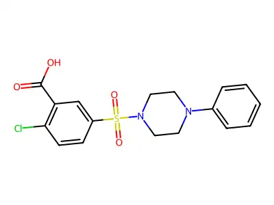 2-Chloro-5-[(4-phenylpiperazin-1-yl)sulfonyl]benzoic acid structure