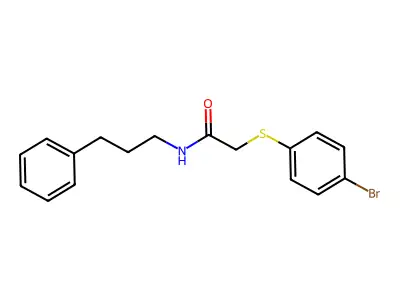 2-[(4-Bromophenyl)thio]-N-(3-phenylpropyl)acetamide structure