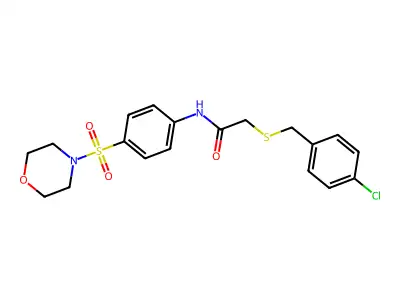2-[[(4-Chlorophenyl)methyl]thio]-N-[4-(4-morpholinylsulfonyl)phenyl]acetamide structure