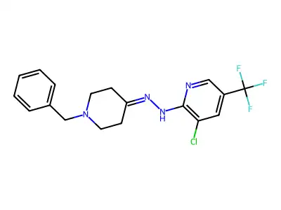1-(Phenylmethyl)-4-piperidinone 2-[3-chloro-5-(trifluoromethyl)-2-pyridinyl]hydrazone structure