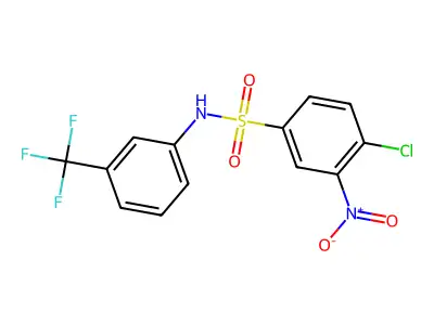4-chloro-3-nitro-N-[3-(trifluoromethyl)phenyl]benzene-1-sulfonamide structure