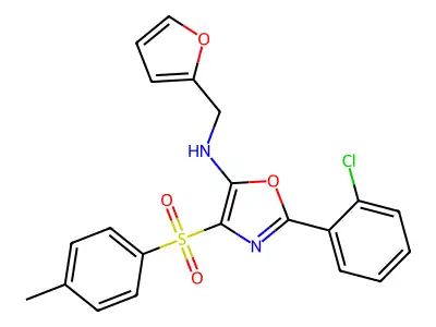 2-(2-chlorophenyl)-N-[(furan-2-yl)methyl]-4-(4-methylbenzenesulfonyl)-1,3-oxazol-5-amine structure