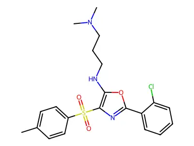 2-(2-chlorophenyl)-N-[3-(dimethylamino)propyl]-4-(4-methylbenzenesulfonyl)-1,3-oxazol-5-amine structure