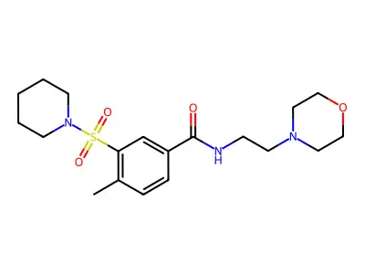 4-methyl-N-(2-morpholin-4-ylethyl)-3-piperidin-1-ylsulfonylbenzamide structure