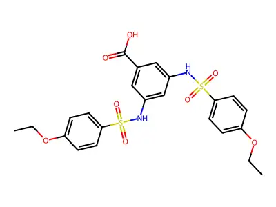 3,5-Bis(4-ethoxybenzenesulfonamido)benzoic acid structure