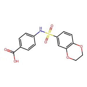 4-(2,3-Dihydro-1,4-benzodioxine-6-sulfonamido)benzoic acid structure
