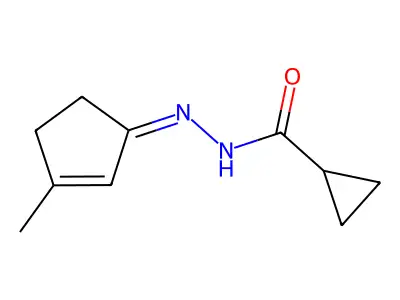 N-[(3-methylcyclopent-2-en-1-ylidene)amino]cyclopropanecarboxamide structure