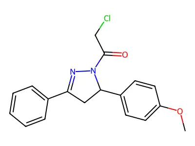 2-chloro-1-[5-(4-methoxyphenyl)-3-phenyl-4,5-dihydro-1H-pyrazol-1-yl]ethan-1-one structure