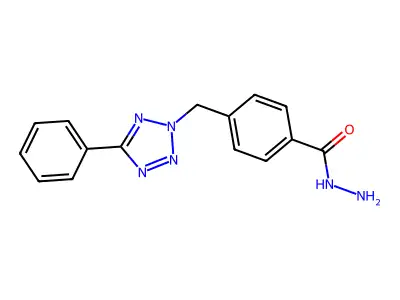 4-[(5-phenyl-2H-1,2,3,4-tetrazol-2-yl)methyl]benzohydrazide structure