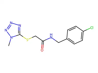 N-[(4-chlorophenyl)methyl]-2-(1-methyltetrazol-5-yl)sulfanylacetamide structure