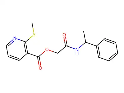2-Oxo-2-((1-phenylethyl)amino)ethyl 2-(methylthio)nicotinate structure