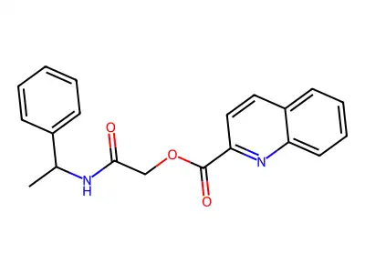 [(1-Phenylethyl)carbamoyl]methyl quinoline-2-carboxylate structure