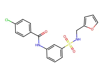 4-chloro-N-[3-(furan-2-ylmethylsulfamoyl)phenyl]benzamide structure