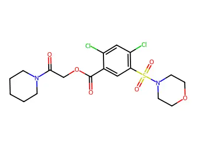 (2-Oxo-2-piperidin-1-ylethyl) 2,4-dichloro-5-morpholin-4-ylsulfonylbenzoate structure