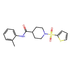N-(2-methylphenyl)-1-(thiophene-2-sulfonyl)piperidine-4-carboxamide structure
