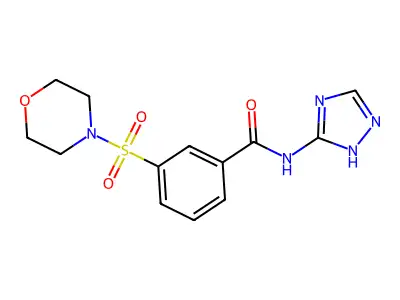 3-morpholin-4-ylsulfonyl-N-(1H-1,2,4-triazol-5-yl)benzamide structure