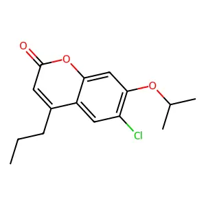 6-chloro-7-(propan-2-yloxy)-4-propyl-2H-chromen-2-one structure