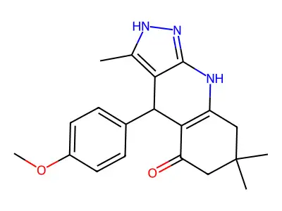 4-(4-methoxyphenyl)-3,7,7-trimethyl-2,4,6,7,8,9-hexahydro-5H-pyrazolo[3,4-b]quinolin-5-one structure