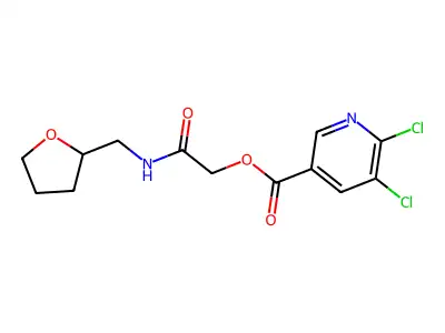 {[(Oxolan-2-yl)methyl]carbamoyl}methyl 5,6-dichloropyridine-3-carboxylate structure