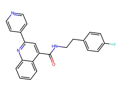 N-(4-fluorophenethyl)-2-(4-pyridyl)-4-quinolinecarboxamide structure
