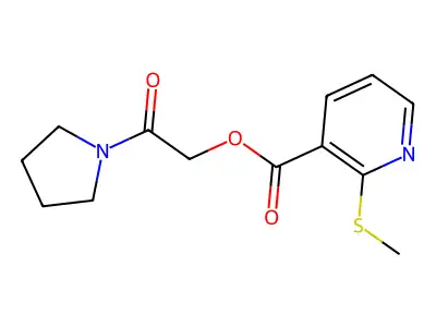 2-Oxo-2-(pyrrolidin-1-yl)ethyl 2-(methylthio)nicotinate structure