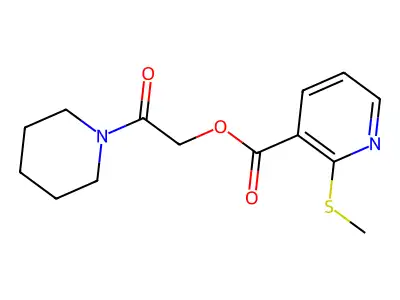 2-Oxo-2-(piperidin-1-yl)ethyl 2-(methylthio)nicotinate structure