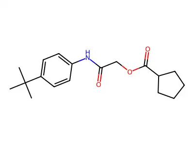 [2-(4-Tert-butylanilino)-2-oxoethyl] cyclopentanecarboxylate structure
